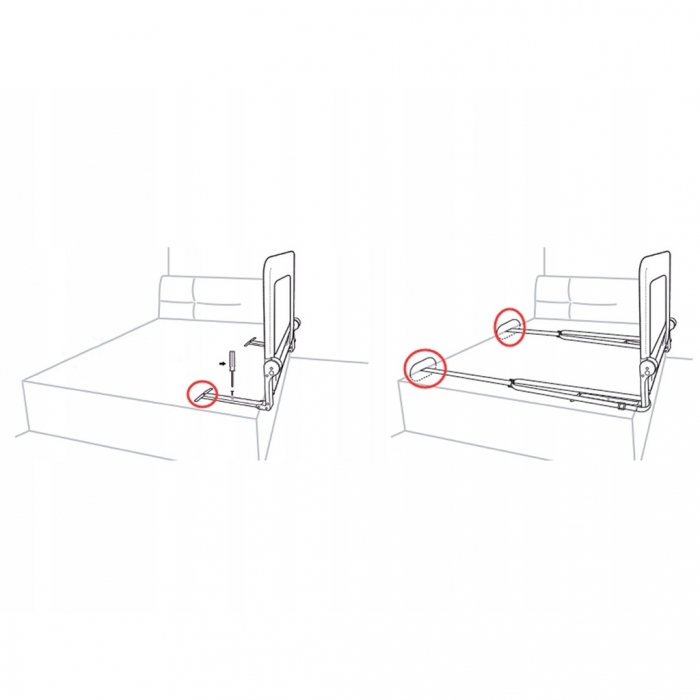 Barieră de protecție pentru pat 180 x 35 x 42 cm Nukido 722400 - Gri - Image 3