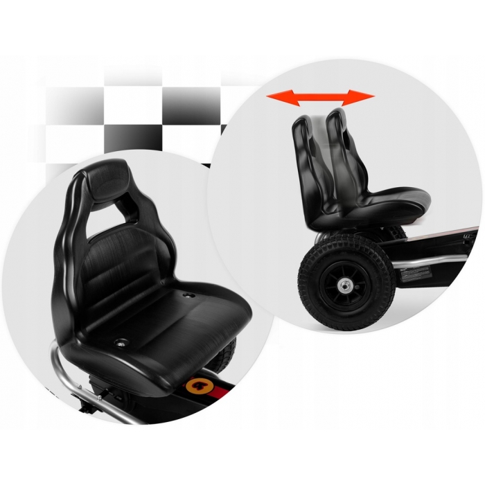Kart cu pedale și roți gonflabile, vârsta 3-7 ani, Gokart RK-591 Ricokids 759101, Roșu - Image 3