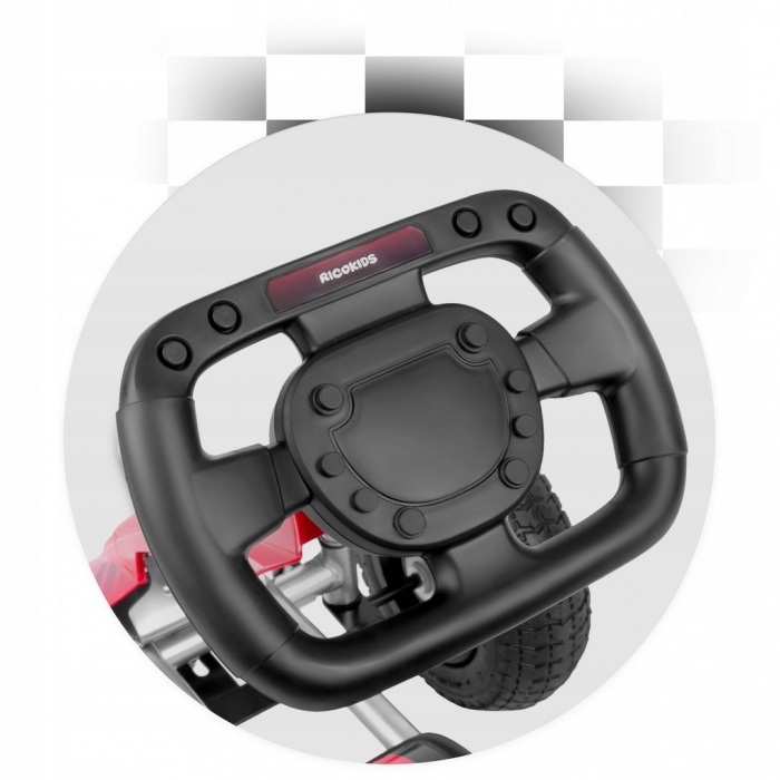 Kart cu pedale și roți gonflabile, vârsta 3-7 ani, Gokart RK-591 Ricokids 759101, Roșu - Image 7