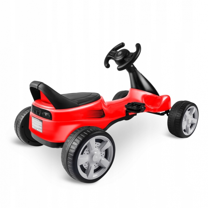 Kart cu pedale și roți din plastic dur, vârsta 3-7 ani, Gokart RK-595 Ricokids 759500, Roșu - Image 2