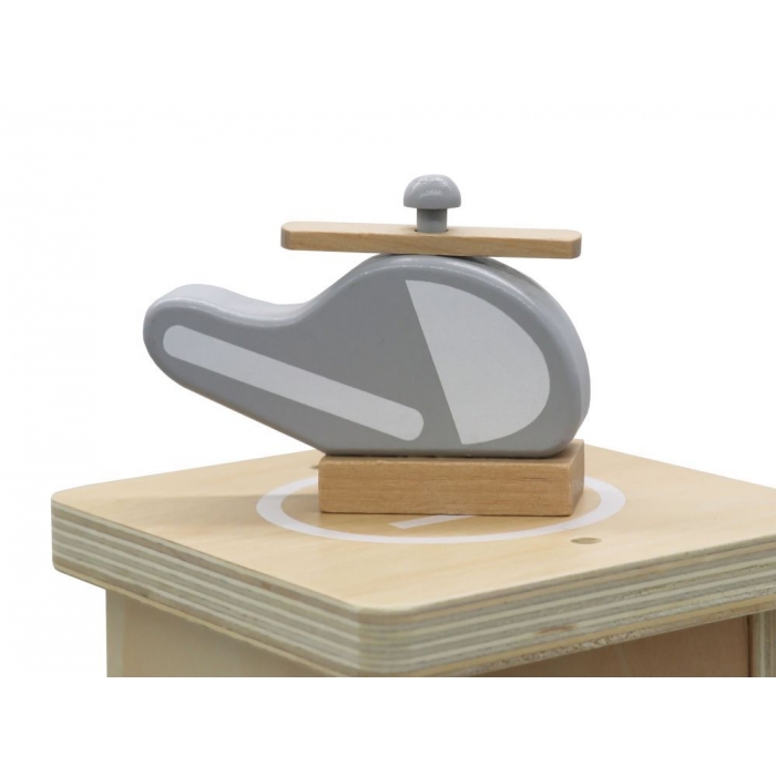 Garaj tip parcare, din lemn, pentru masinute cu lift si masinute Ecotoys W04B047B - Image 4