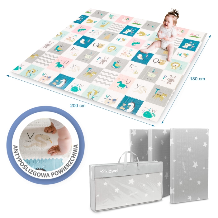Saltea de joacă pentru copii 180 x 200 cm Kidwell INDA - Alphabet - Image 8
