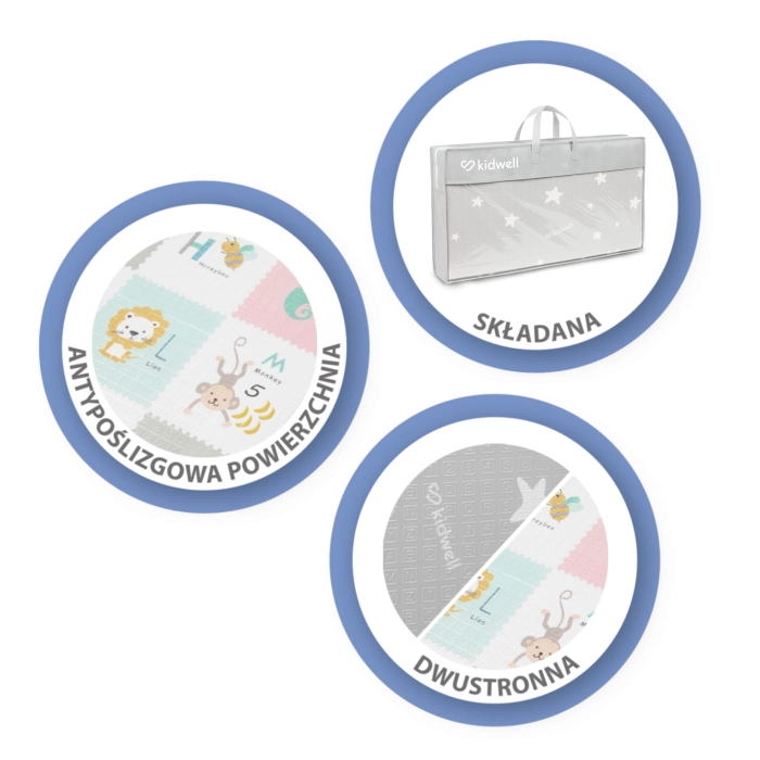 Saltea de joacă pentru copii 180 x 200 cm Kidwell INDA - Alphabet - Image 3