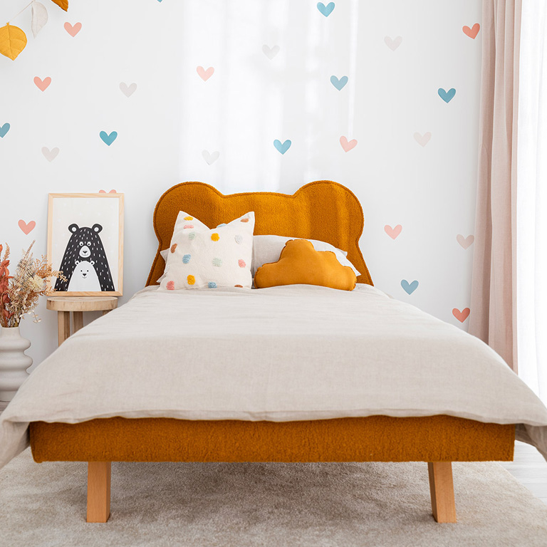 Pat tapițat ursuleț de pluș, MiniMini, 90 x 200 cm - Image 4