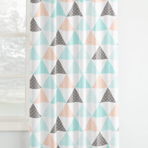 Draperie Bumbac Triunghiuri Turqoaz