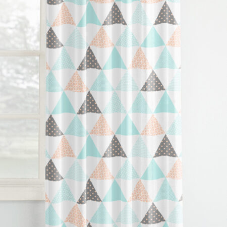 Draperie Bumbac Triunghiuri Turqoaz