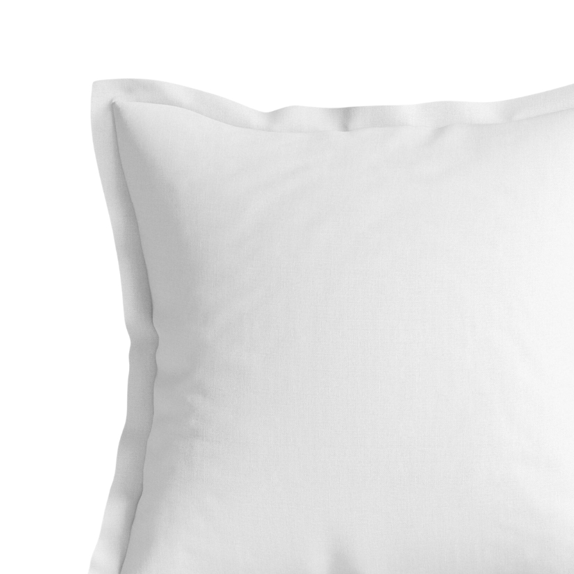 Pernă din bumbac cu tiv decorativ - Albă 40 x 40 cm - Image 2