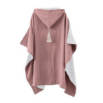 Prosop de baie dublă din muselină și bumbac -100 x 75 cm, Roz pudrat