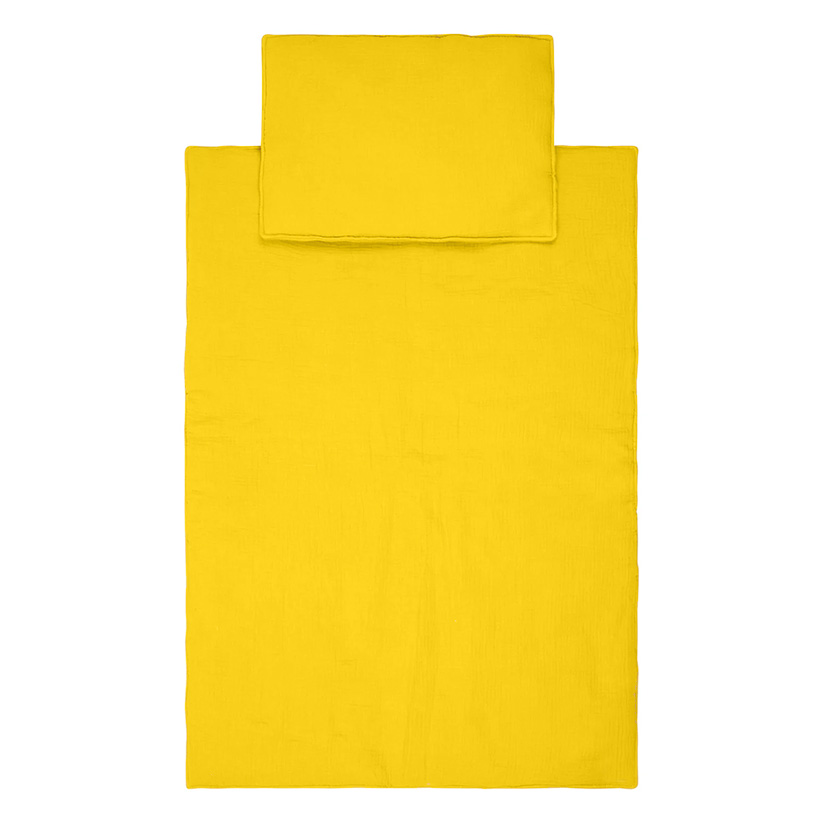 Set muselină păturică și pernă - 95 x 65 cm - Galben - Image 2