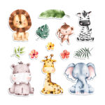 Autocolant autoadeziv rezistent la apă Animale Safari