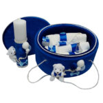 Trusou Botez cu Lumânare - Ursuleț Albastru Închis