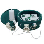 Trusou Botez cu Lumânare - Ursuleț Verde