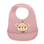 Bavetă reglabilă din silicon cu buzunar colector, FreeON, Puppy Brown