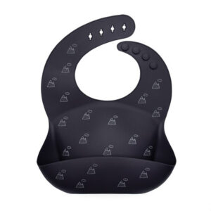 Bavetă reglabilă din silicon cu buzunar colector, Sam, Petite&Mars, Dealuri Gri