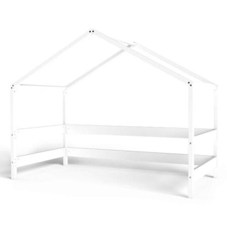 Căsuță din lemn copii în stil scandinav, 169x89x135 cm, YappyKids, YappyHytte House, Alb