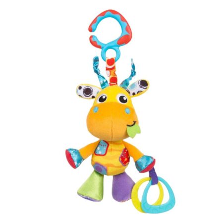 Jucărie pentru cărucior, scoică auto și pătuț, Playgro, Jerry Giraffe Munchimal