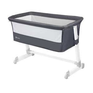 Pătuț co-sleeper 2 în 1, reglabil pe înălțime, Lionelo, Theo, Dark Grey