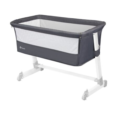 Pătuț co-sleeper 2 în 1, reglabil pe înălțime, Lionelo, Theo, Dark Grey