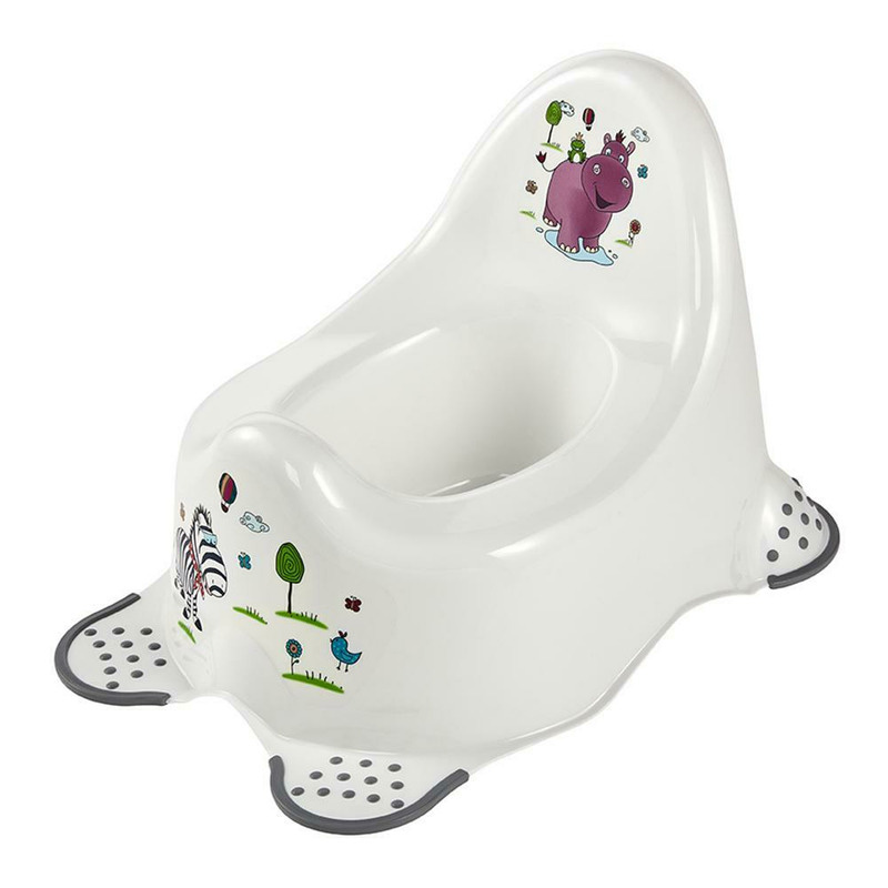 Oliță anatomică, cu funcție antialunecare, cu spatar înalt, Keeeper, Adam, Hippo, White