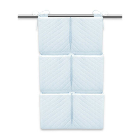 Organizator matlasat din catifea cu 6 compartimente, 70x40 cm, MimiNu, Blue