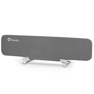 Barieră de protecție pliabilă pentru pat, cu sistem de blocare standsafe, 150 x 46 cm, Lora XL, Lionelo, Gri