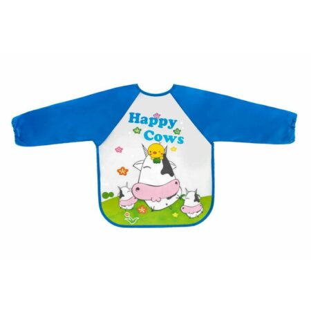 Bavetă impermeabilă cu mâneci lungi, 40x35 cm, Bocioland, Happy Cows