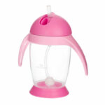 Cană cu pai și mânere, 300 ml, Bocioland, Pink