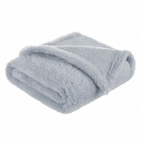 Păturică pufoasă pentru copii, 80x100 cm, din fleece, Bocioland, Gray