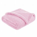 Păturică pufoasă pentru copii, 80x100 cm, din fleece, Bocioland, Pink