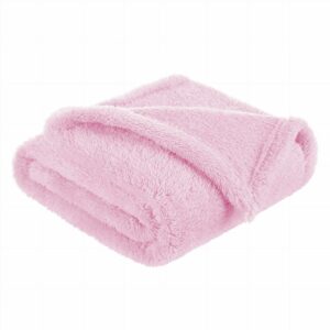 Păturică pufoasă pentru copii, 80x100 cm, din fleece, Bocioland, Pink
