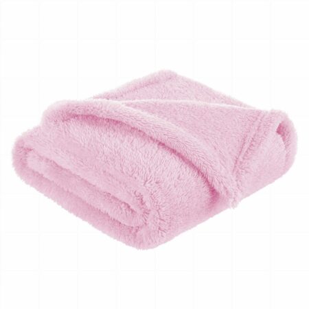 Păturică pufoasă pentru copii, 80x100 cm, din fleece, Bocioland, Pink