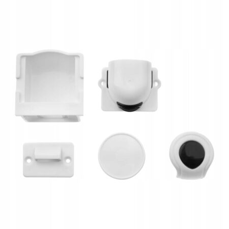 Set 4 protecții magnetice pentru mobilier cu bandă adezivă , Bocioland, Alb
