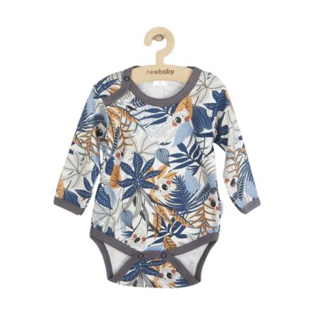 Body bebeluși cu mânecă lungă cu capse, din bumbac, New Baby, Rebel Graphite