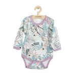 Body bebeluși cu mânecă lungă cu capse, 68 cm, din bumbac, New Baby, Rebel Lilac