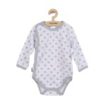 Body bebeluși cu mânecă lungă, 56 cm, din bumbac, New Baby, Classic II Grey with stars