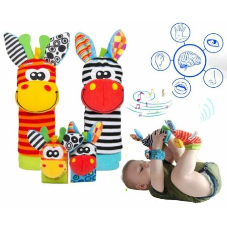 Set de botoșei și brățări cu zornăitoare, Jungle Wrist Rattle and Foot Finder