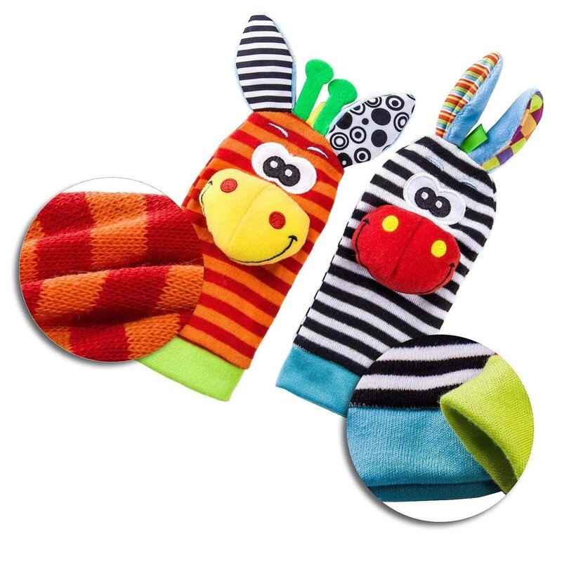Set de botoșei și brățări cu zornăitoare, Jungle Wrist Rattle and Foot Finder - Image 2