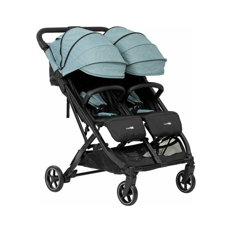 Cărucior gemeni, Spătar reglabil, Pliere compactă, FreeON, Active Twin, Dusty Green - Image 2