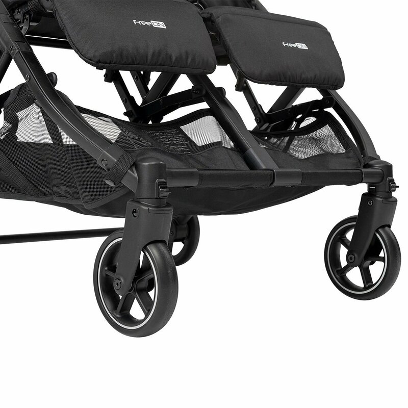 Cărucior gemeni, Spătar reglabil, Pliere compactă, FreeON, Active Twin, Dusty Green - Image 12