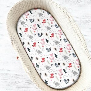 Cearceaf cu elastic, MimiNu, pentru landou, cărucior și coșulet, 80x35 cm, Vulpe