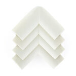 Set protecții pentru colțuri ascuțite din spumă, cu adeziv, 4 bucăți, 5 x 5 x 2 cm, Feedo, Alb