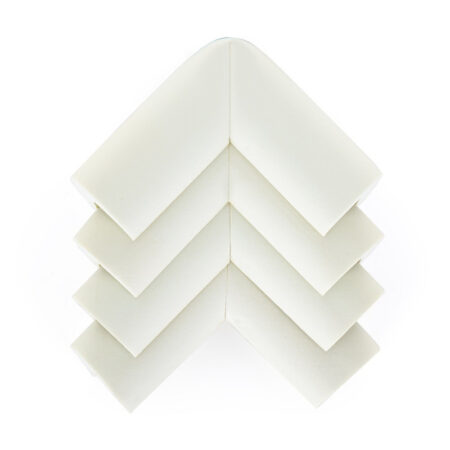 Set protecții pentru colțuri ascuțite din spumă, cu adeziv, 4 bucăți, 5 x 5 x 2 cm, Feedo, Alb