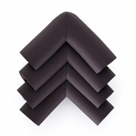Set protecții pentru colțuri ascuțite din spumă, cu adeziv, 4 bucăți, 5 x 5 x 2 cm, Feedo, Maro