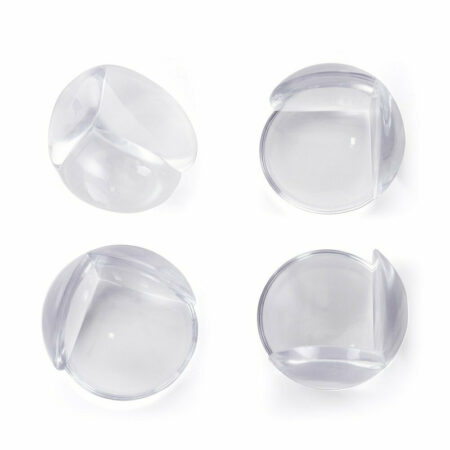 Set protecții pentru colțuri ascuțite, ușor de instalat, 4 bucăți, 3.6 x 3.6 x 2.7 cm, Feedo, Transparent