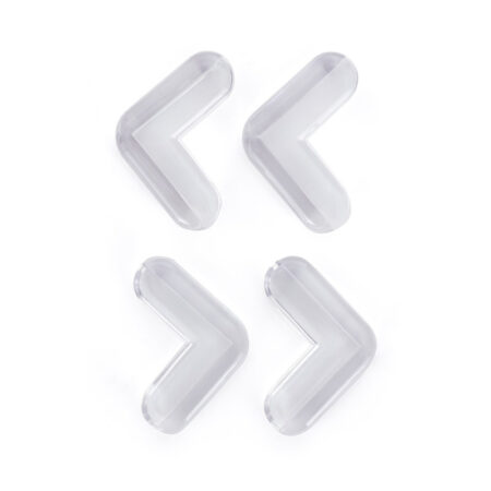 Set protecții pentru colțuri ascuțite, ușor de instalat, 4 bucăți, 4 x 4 x 1.5 cm, Feedo, Transparent