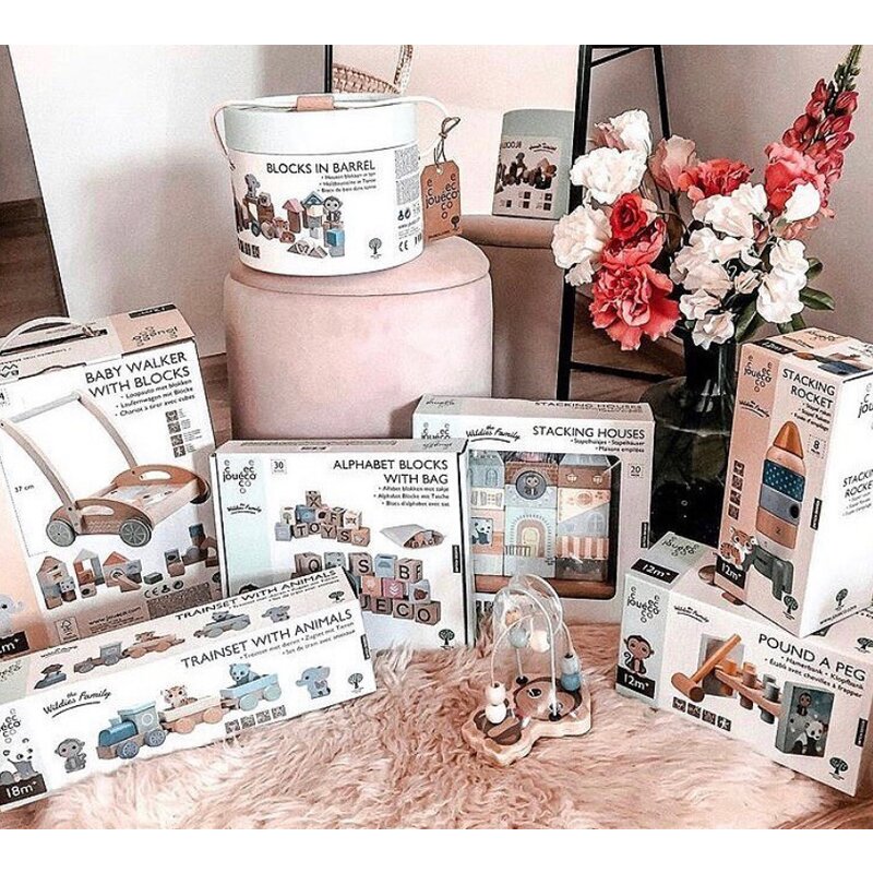 Antepremergător, Din lemn, Joueco, Familia Wildies, Multicolor - Image 5