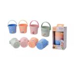Set 4 găletușe de baie și pentru stivuit, Joueco, Multicolor