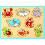 Puzzle, Din lemn, Joueco, Animale acvatice