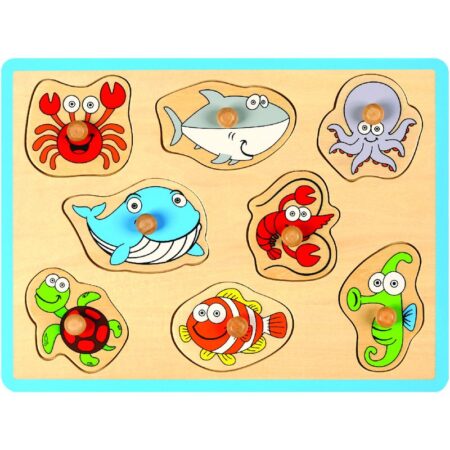 Puzzle, Din lemn, Joueco, Animale acvatice