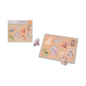 Puzzle, Din lemn, Joueco, Familia Wildies Multicolor